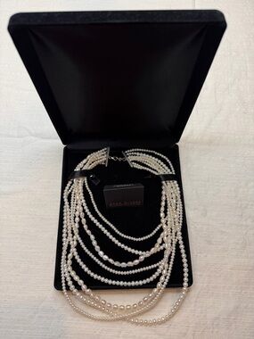 Joan Rivers Multi-Strand Pearl Statement Necklace - White Pearls
